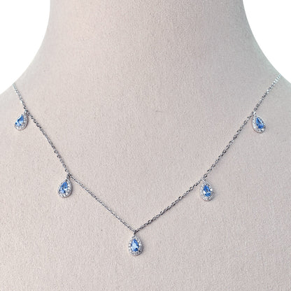 Collana con pendenti a goccia stile Kate, Argento s925