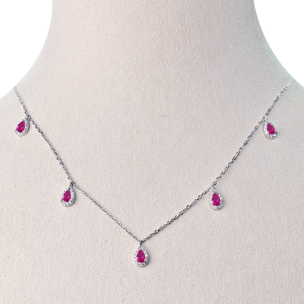 Collana con pendenti a goccia stile Kate, Argento s925