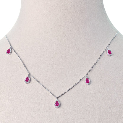 Collana con pendenti a goccia stile Kate, Argento s925