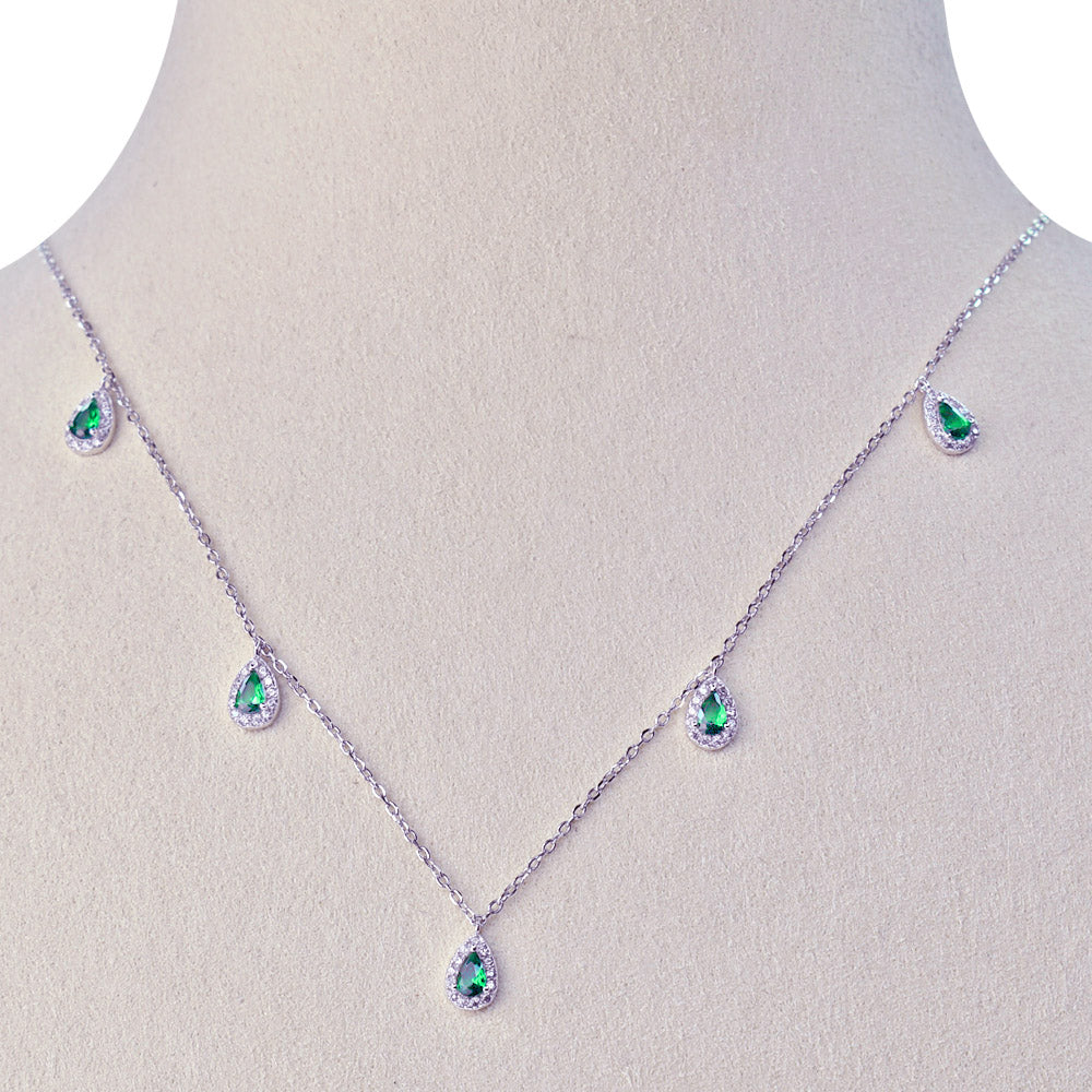 Collana con pendenti a goccia stile Kate, Argento s925