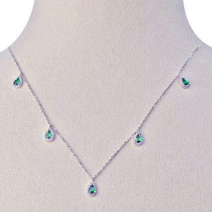 Collana con pendenti a goccia stile Kate, Argento s925