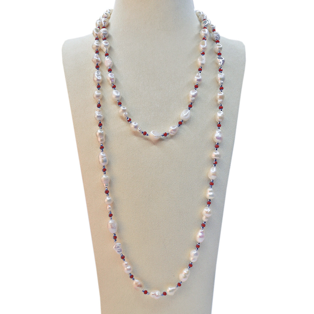 Collana Lunga con Perle di Fiume, 120cm