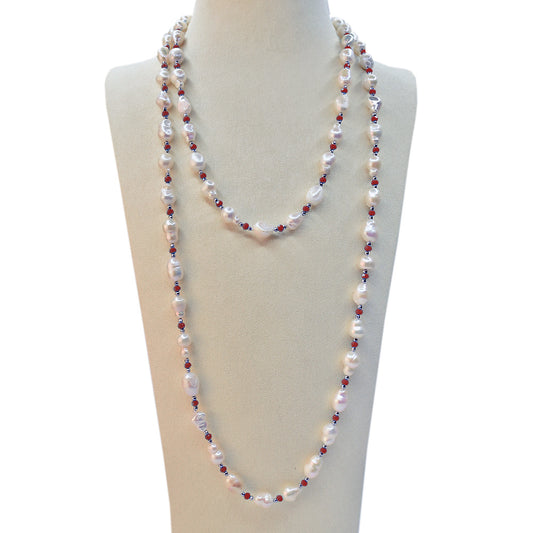 Collana Lunga con Perle di Fiume, 120cm