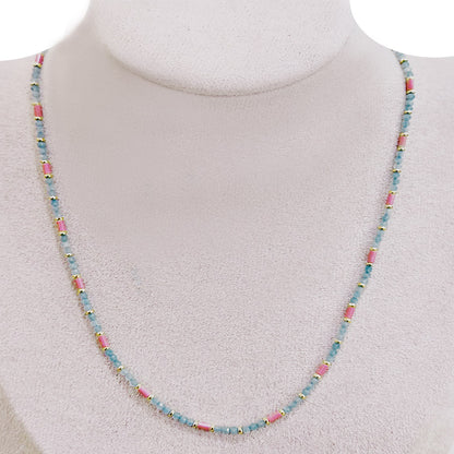 Collana in Pietre Dure da 2mm con chiusura di Acciaio Dorata