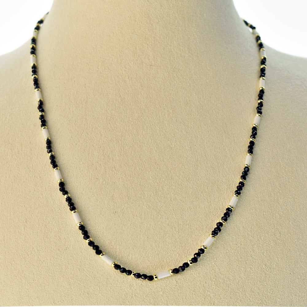 Collana in Pietre Dure da 2mm con chiusura di Acciaio Dorata