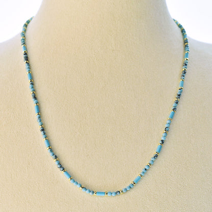 Collana in Pietre Dure da 2mm con chiusura di Acciaio Dorata