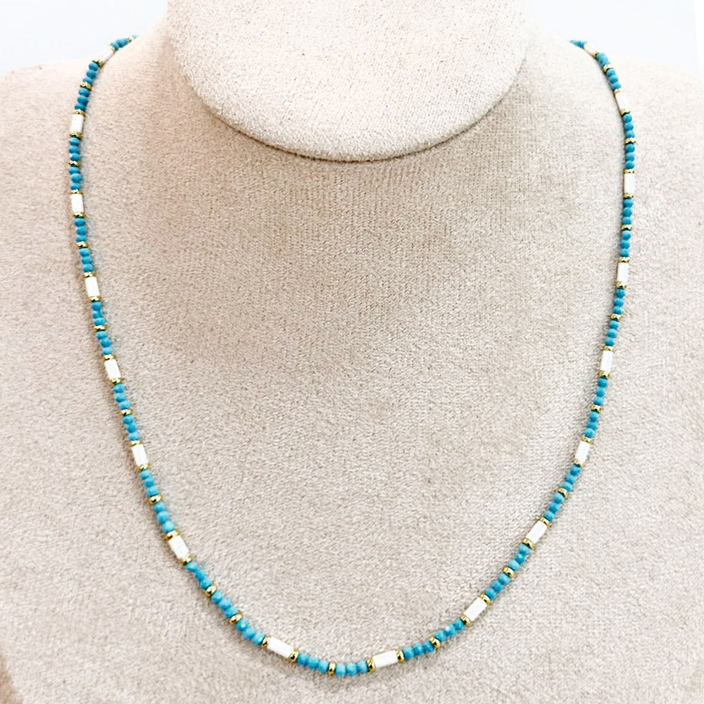 Collana in Pietre Dure da 2mm con chiusura di Acciaio Dorata
