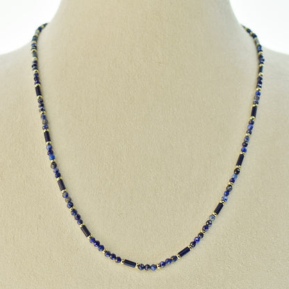 Collana in Pietre Dure da 2mm con chiusura di Acciaio Dorata