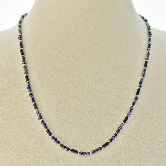 Collana in Pietre Dure da 2mm con chiusura di Acciaio Dorata