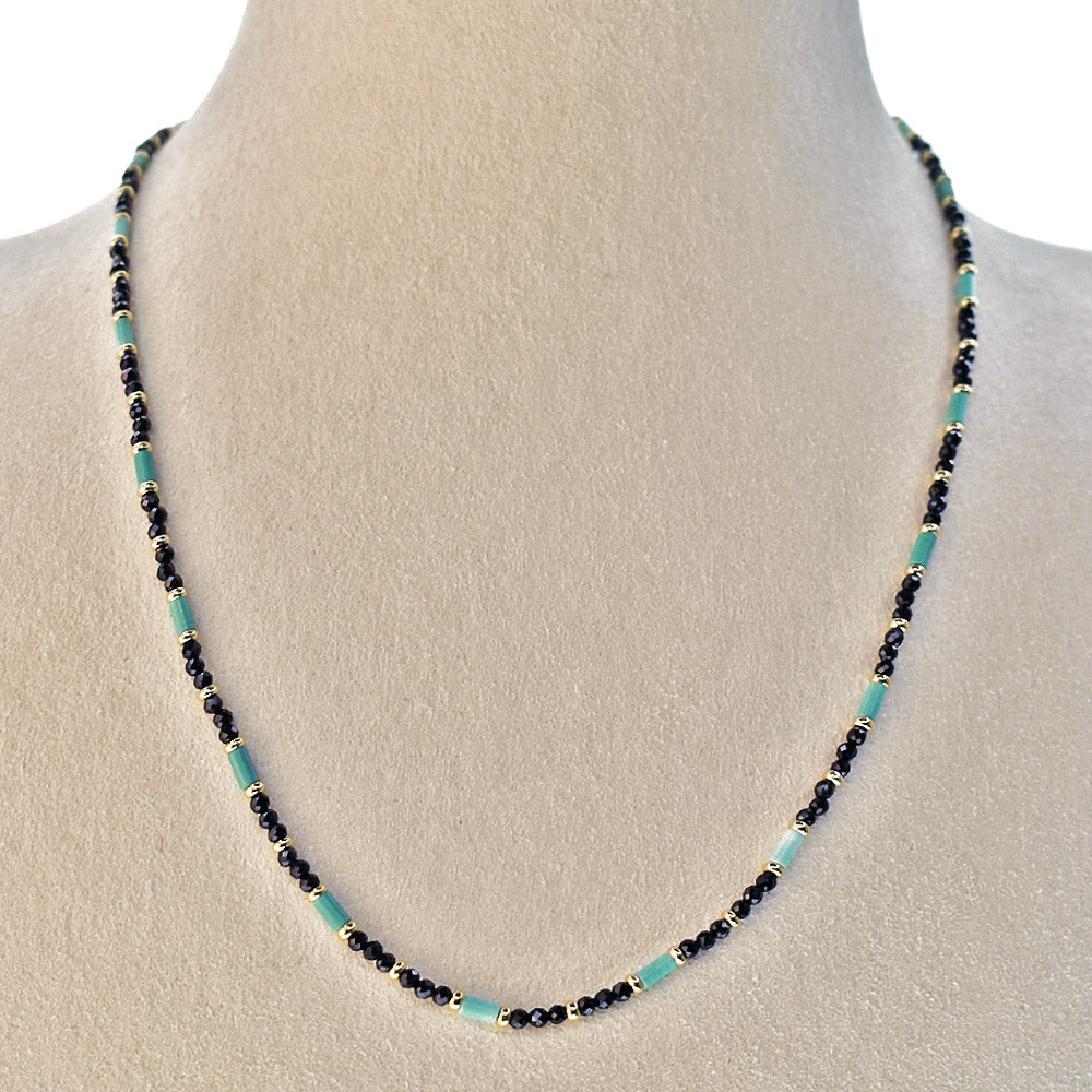 Collana in Pietre Dure da 2mm con chiusura di Acciaio Dorata
