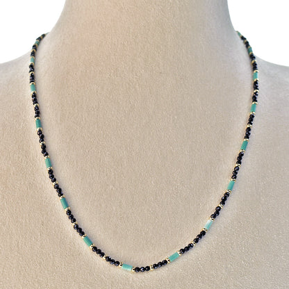 Collana in Pietre Dure da 2mm con chiusura di Acciaio Dorata