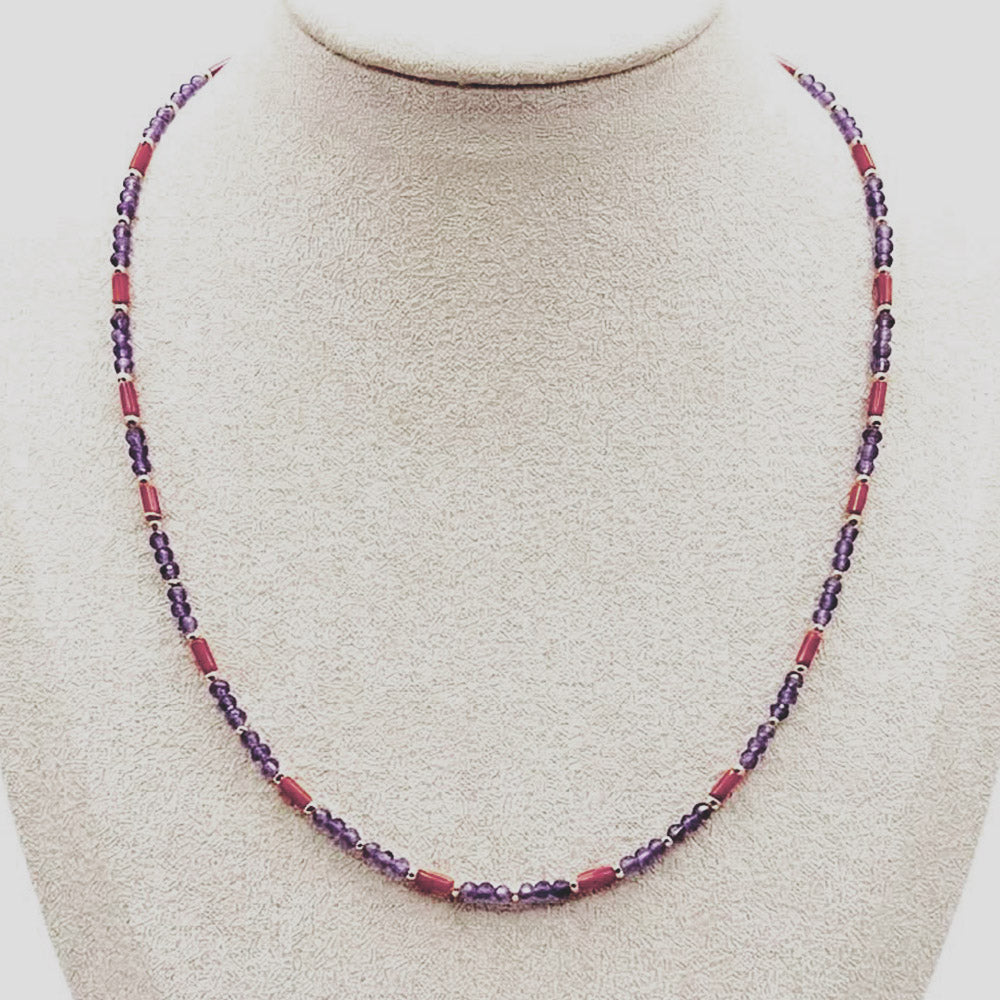 Collana in Pietre Dure da 2mm con chiusura di Acciaio Dorata