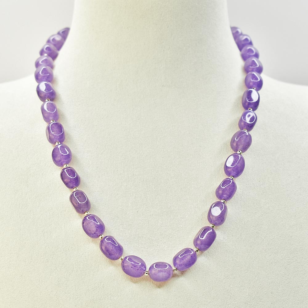 Long Necklace with Multicolor Sapphire Stones, S925 Silver and Gold
