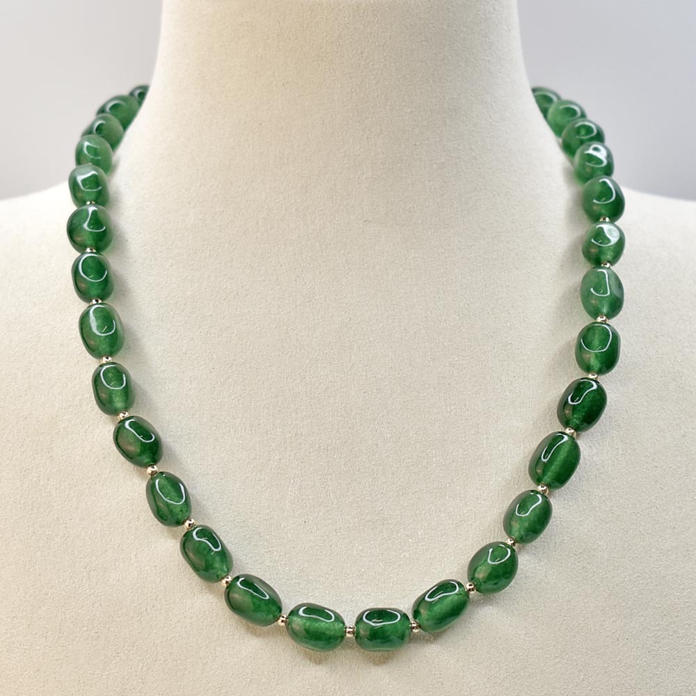 Long Necklace with Multicolor Sapphire Stones, S925 Silver and Gold