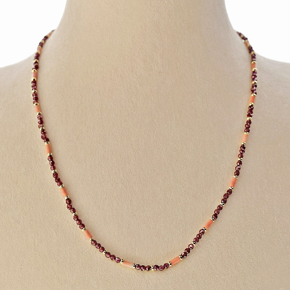 Collana in Pietre Dure da 2mm con chiusura di Acciaio Dorata