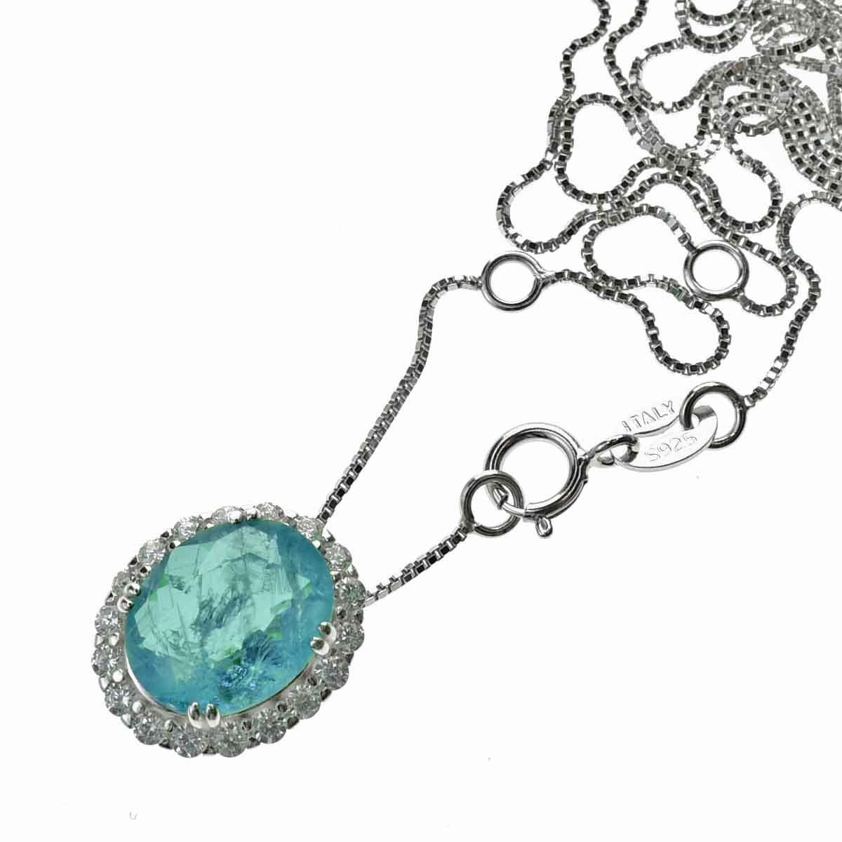 Collana con Pietra Idrotermale Ovale, Argento s925