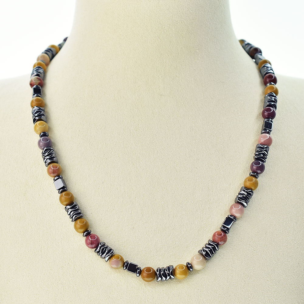 Collana Makaite ed Ematite, Acciaio Inox