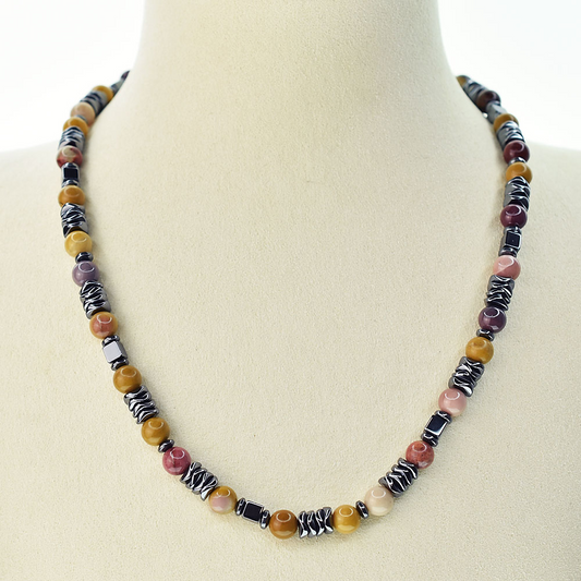 Collana Makaite ed Ematite, Acciaio Inox