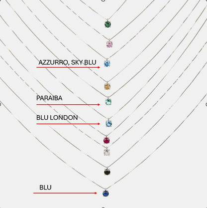 Collier Torcion avec pendentif ROND en pierres véritables