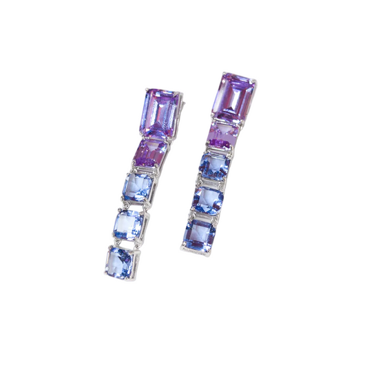 Orecchini Pendenti Rettangoli, Argento s925