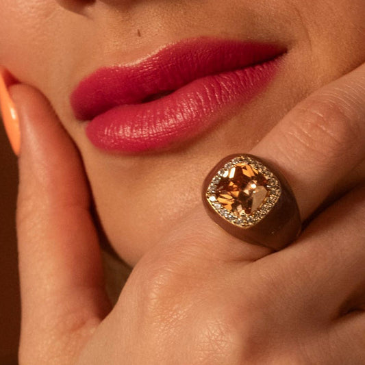 Anello Chevalier in Argento 925 con Zircone Quadrato