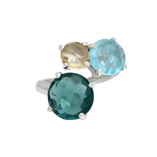 Anello Pregiato QuarzoLondon Blu, Argento s925