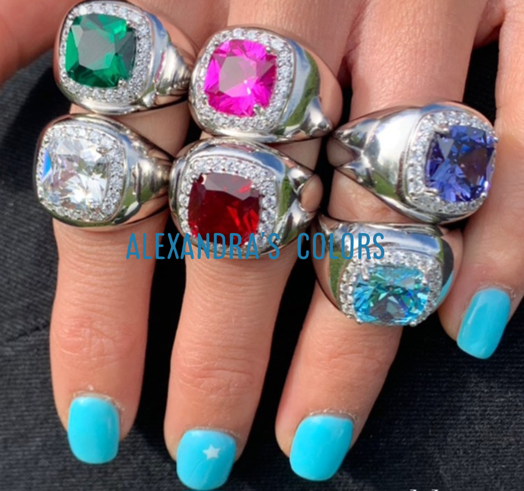 Chevalier Color Rings, S925 Silver and Zircons