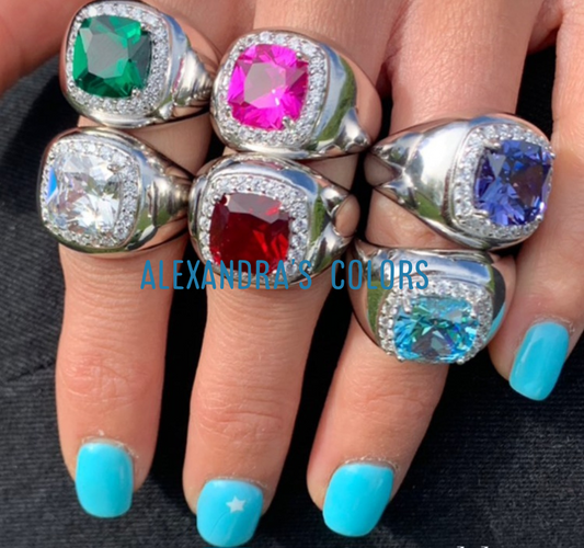 Anelli Chevalier Color , Argento S925 e Zirconi Viola/Arancio