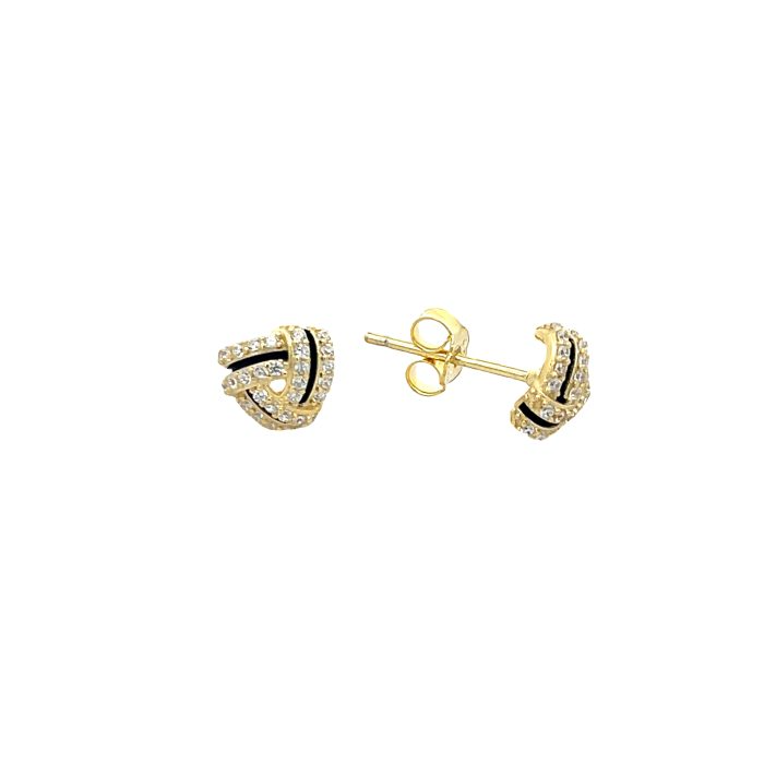 Daisy Stud Earrings with Zircon and Pearls