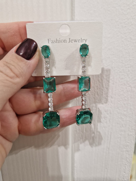 orecchini luxury pendenti, verde brillante