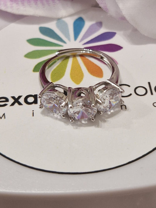 Anello TRILOGY Bianco 7mm, Produzione ESCLUSIVA, Argento 925