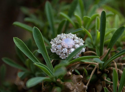Anello Margherita con OPALE, Produzione ESCLUSIVA, Argento 925