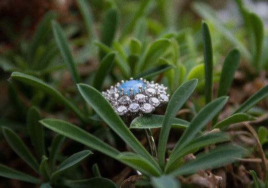 Anello Margherita con OPALE, Produzione ESCLUSIVA, Argento 925