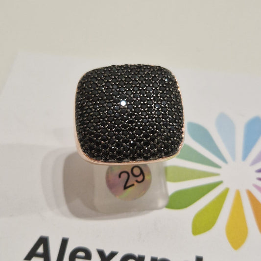 Anello Quadrato Luxury, in ARGENTO S925