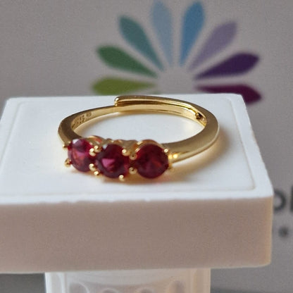 Anello TRILOGY Rosso 4mm, Produzione ESCLUSIVA, Argento 925