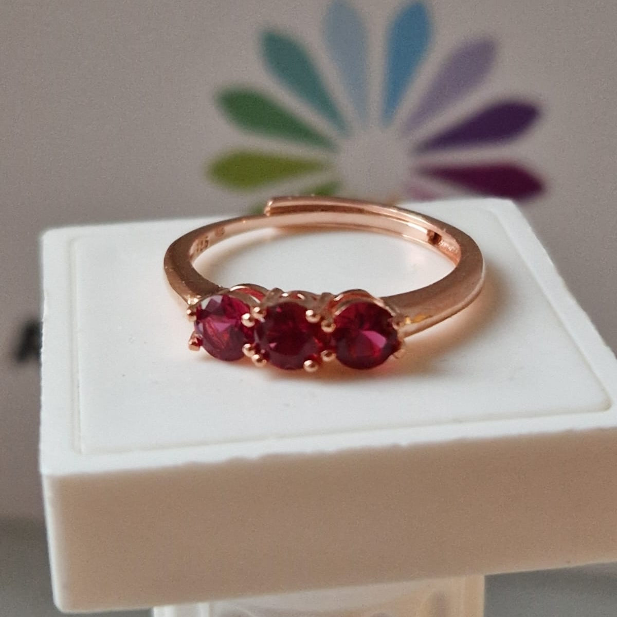 Anello TRILOGY Rosso 4mm, Produzione ESCLUSIVA, Argento 925