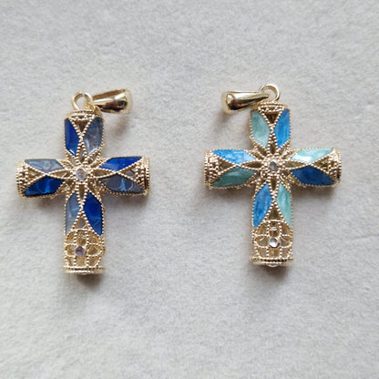 Collana con Croce in Filigrana Preziosa, Argento s925