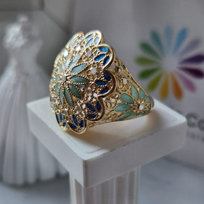 Anelli Fiore, Preziosi , in Filigrana, Argento 925 e Bagno in Oro