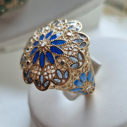 Anelli Fiore, Preziosi , in Filigrana, Argento 925 e Bagno in Oro