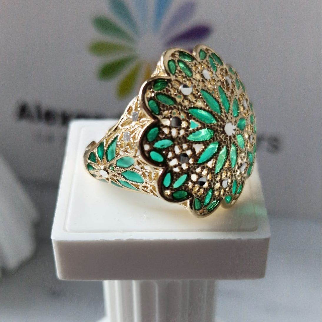 Anelli Fiore, Preziosi , in Filigrana, Argento 925 e Bagno in Oro