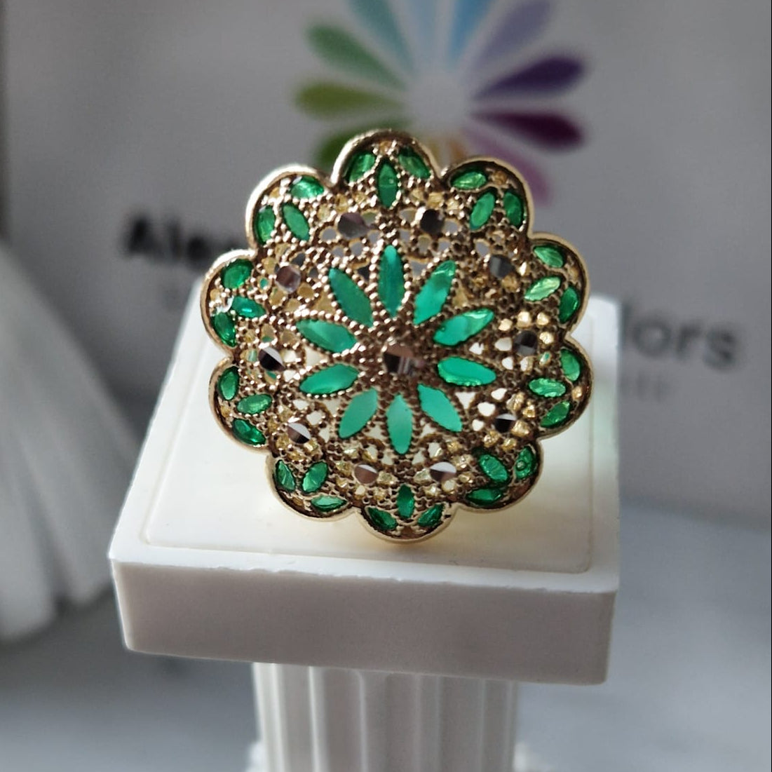 Anelli Fiore, Preziosi , in Filigrana, Argento 925 e Bagno in Oro