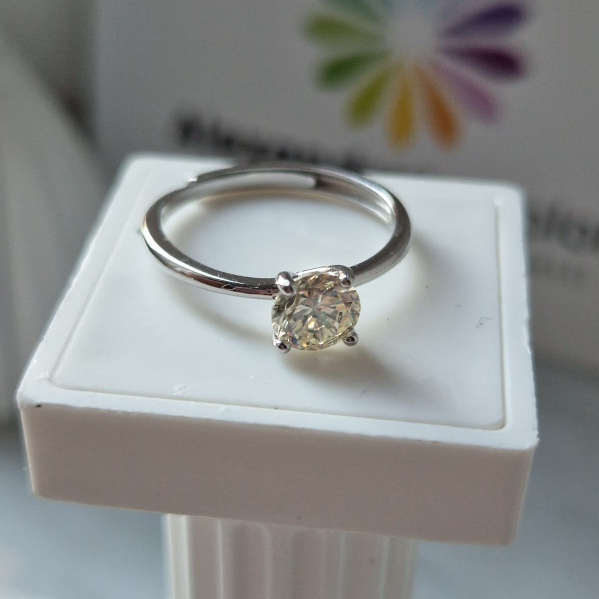 Anello SOLITARIO COLOR 6mm, Produzione ESCLUSIVA, Argento 925