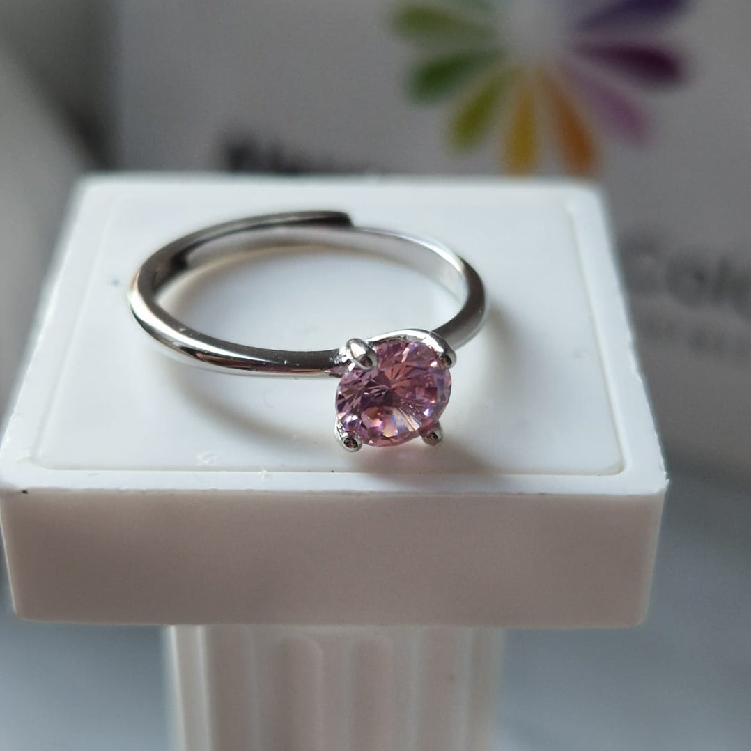 Anello SOLITARIO COLOR 6mm, Produzione ESCLUSIVA, Argento 925