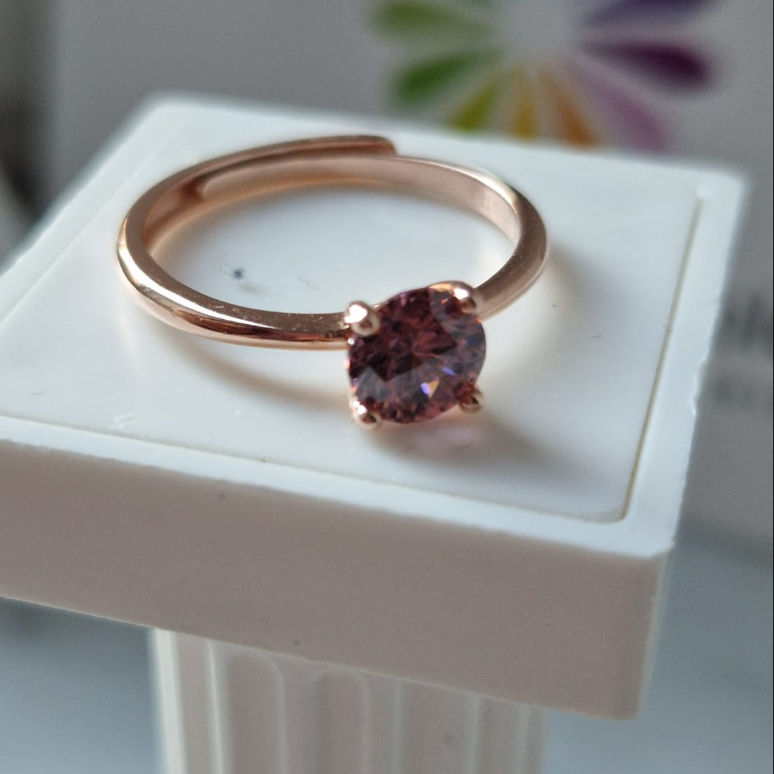 Anello SOLITARIO COLOR 6mm, Produzione ESCLUSIVA, Argento 925