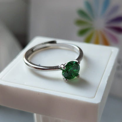 Anello SOLITARIO COLOR 6mm, Produzione ESCLUSIVA, Argento 925