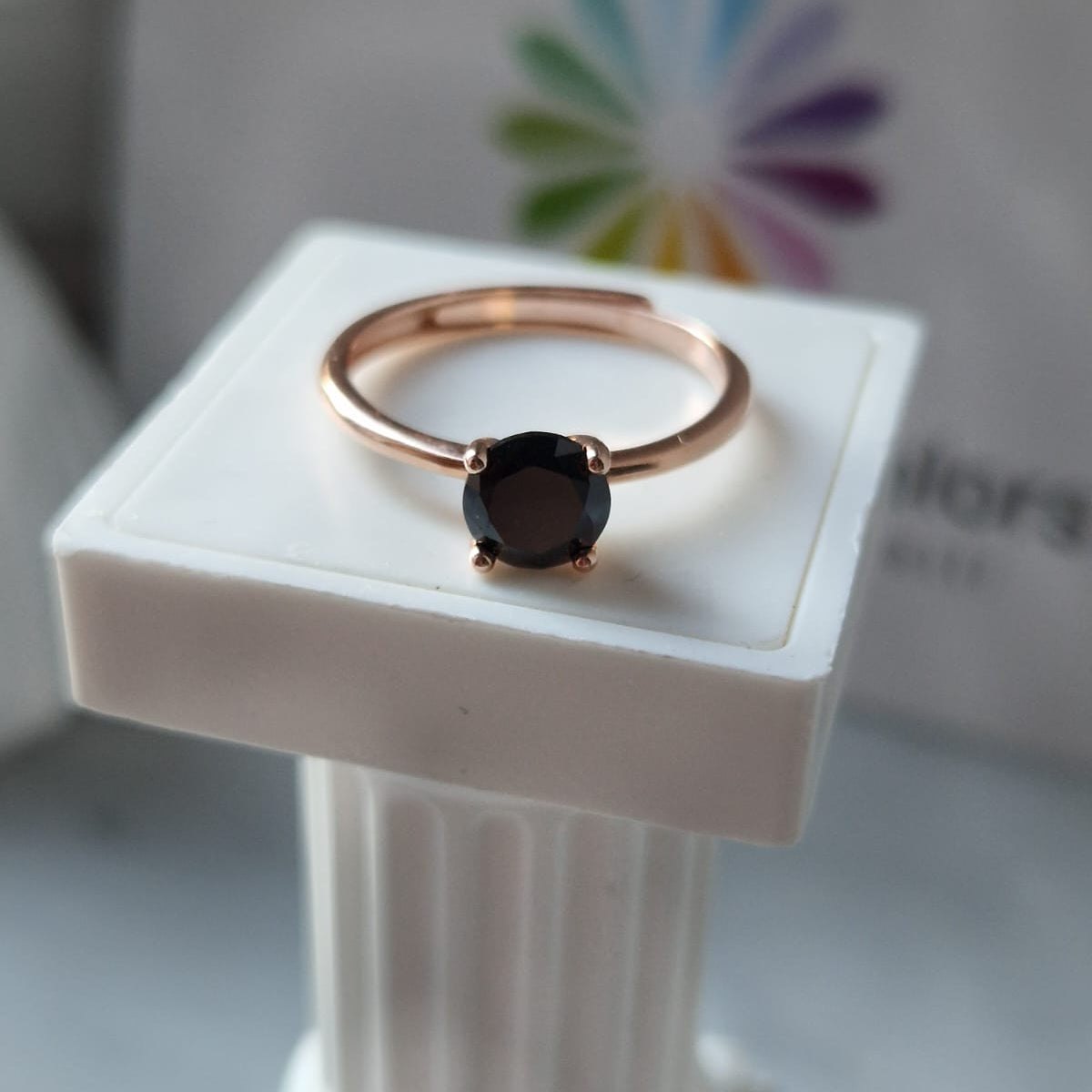 Anello SOLITARIO COLOR 6mm, Produzione ESCLUSIVA, Argento 925