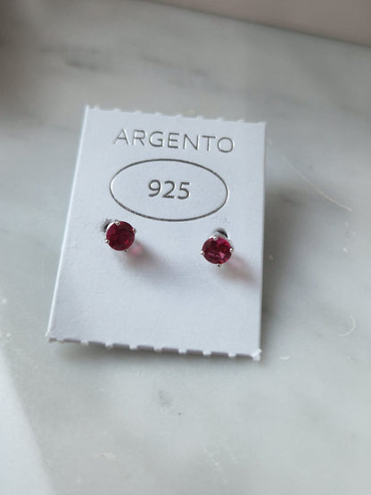 Orecchini Punto Luce COLOR 4mm, Produzione Esclusiva, Argento 925