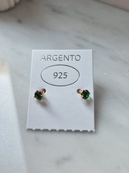 Orecchini Punto Luce COLOR 4mm, Produzione Esclusiva, Argento 925