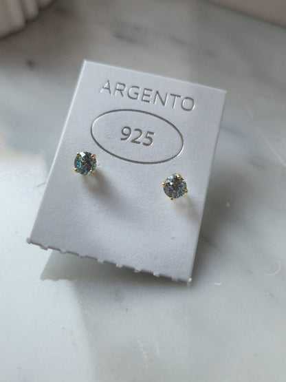 Orecchini Punto Luce COLOR 4mm, Produzione Esclusiva, Argento 925