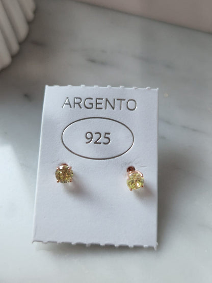 Orecchini Punto Luce COLOR 4mm, Produzione Esclusiva, Argento 925